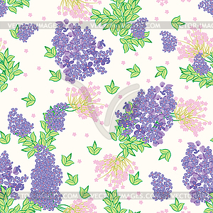 Cute floral seamless pattern background - royalty-free vector clipart