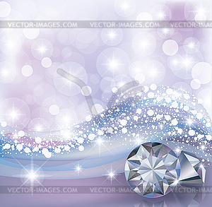 Winter card with diamonds, vector illustration - vector EPS clipart