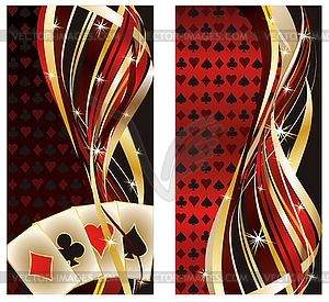 Two casino banners with poker elements, vector - color vector clipart