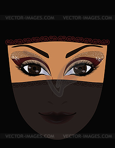 Beautiful arabian woman, vector illustration  - vector image