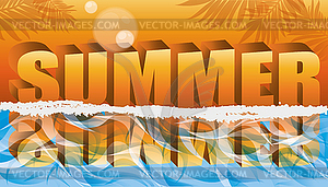 Summer tropical banner, vector illustration  - vector image