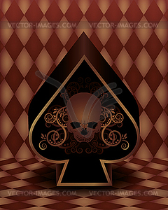 Vintage spades poker card, vector illustration - vector image
