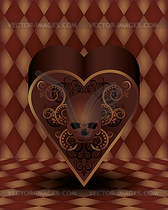 Vintage hearts poker card, vector illustration  - vector clip art