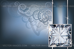 Greeting invitation card with diamond, vector  - royalty-free vector image