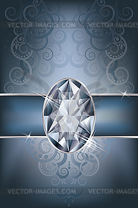 Greeting card with diamond, vector illustration  - vector clip art