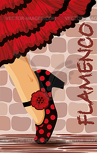 Spanish flamenco dance card, vector illustration  - vector clipart