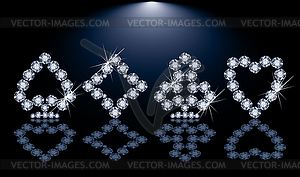 Diamond poker elements, vector illustration  - vector image