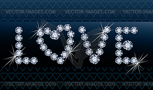 Diamond love banner, vector illustration  - vector clip art