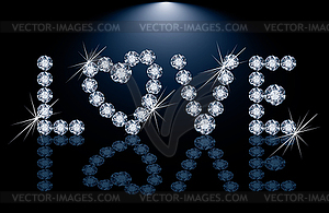 Precious diamond love card, vector illustration  - vector clipart
