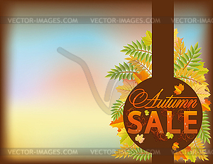 Autumn sale invitation card, vector illustration  - vector clip art