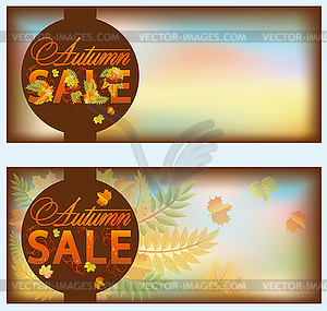 Set autumn sale banners, vector illustration  - vector image