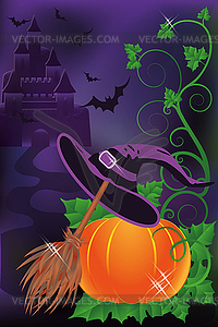 Happy halloween background, vector illustration  - vector image