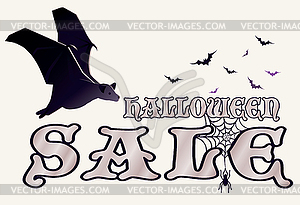 Halloween sale card, vector illustration - vector EPS clipart