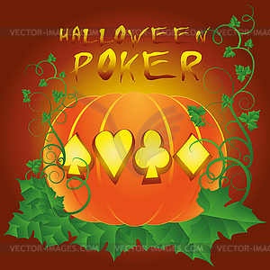 Poker halloween background, vector - vector clipart