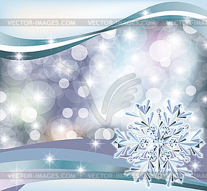 Winter  diamond snowflake background, vector - vector image