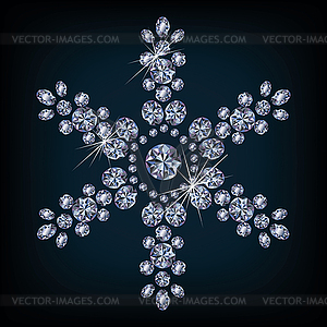 Алмазный Xmas снежинки открытка, векторные иллюстрации - изображение в векторном виде