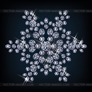 Brilliant Christmas snowflake, vector illustration - vector clipart