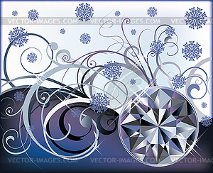 Winter diamond background, vector illustration - vector image