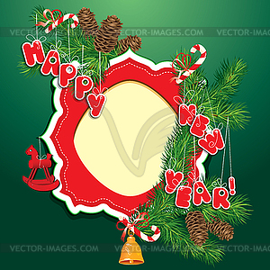 Christmas and New Year background - fir tree - vector EPS clipart