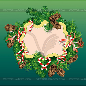 Christmas and New Year background - fir tree - vector clipart
