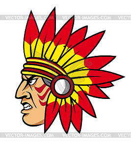 Native indian people with feathers - vector image