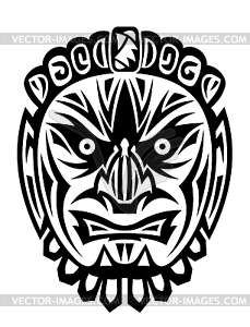 Ancient tribal mask - vector image