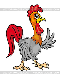 Cartoon young rooster - vector image