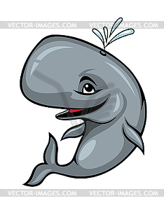 Smiling sperm whale - color vector clipart