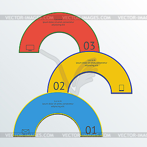 Элементы инфографики, современные конструкции круга - цветной векторный клипарт