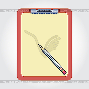 Blank clipboard and pencil - vector image