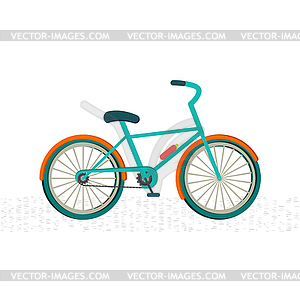 Colorful bike on road - vector clipart