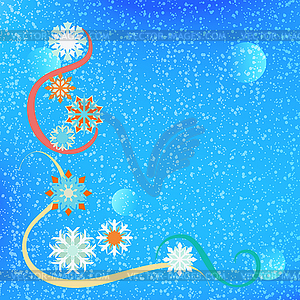 Blue background with snowflakes - vector clipart