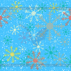 Christmas seamless background with snowflakes - vector clipart