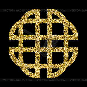 Золотой сверкающий логотип шаблон - стоковый клипарт