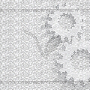 Gears Background. Under construction blueprint - vector image