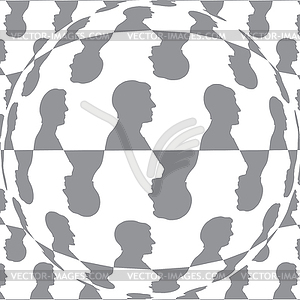 Sphere with man pattern background - vector image