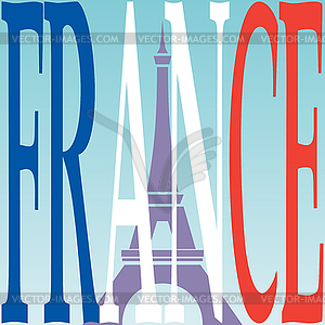 Eiffel tower and French flag - stock vector clipart