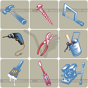 Tool icons set - vector image