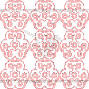 Abstract dots floral red background - vector image