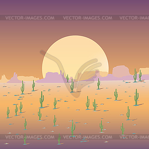 Mexican desert background - vector image