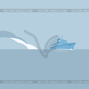 Cruise ship background - vector image