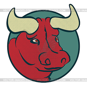 Bull head - logo . Buffalo sign - vector clip art