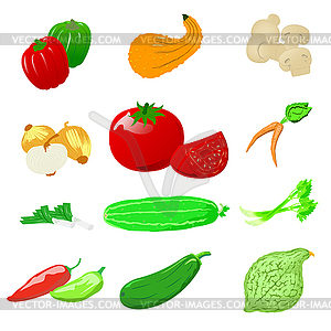 Vegetables photo realistic, set - vector clipart
