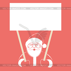 Of Santa Claus holding white blank - vector image