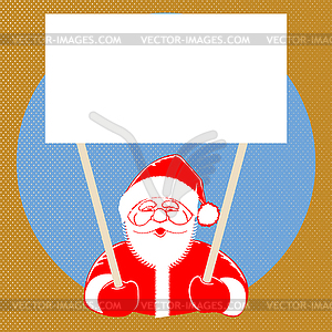 Santa Claus comic style on dotted background - vector clipart