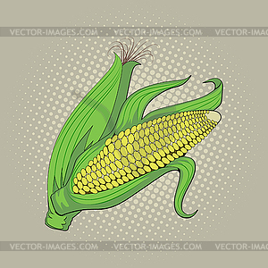 Ear of corn, pop art retro - vector image