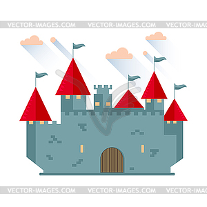 Cartoon fairy tale castle tower - vector clip art