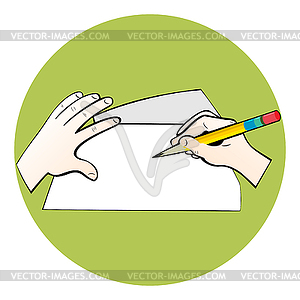 Writing on paper - vector clipart