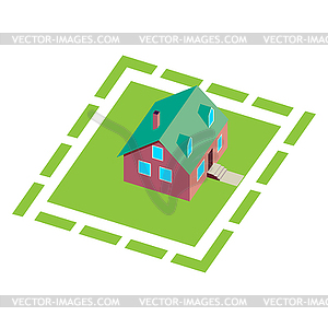 Wooden house for real estate brochures or web icon - vector image