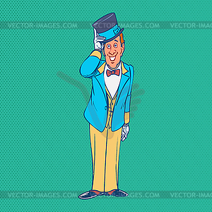 Gentleman funny cartoon character - vector image